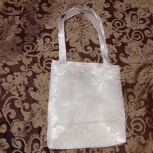 White Satin Tote Bag